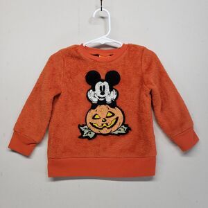 Disney Halloween Sweater Shirt 24M Mickey Jack O Lantern